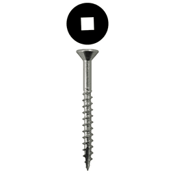 #6 x 1-1/4" Flat Head Hinge Edge Screws, Square Drive Coarse Thread and Type 17 Auger Point, Zinc, Box of 10 Thousand by Quickscrews