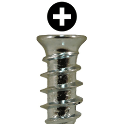 6.3mm x 14.5mm Flat Head Euro Screws, Phillips Drive Type B Thread and Blunt Point, Zinc, Box of 1 Thousand by Quickscrews