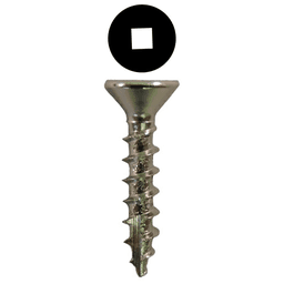 #6 x 1/2" Flat Head Hinge Edge Screws, Square Drive Coarse Thread and Type 17 Auger Point, Nickel, Box of 25 Thousand by Quickscrews