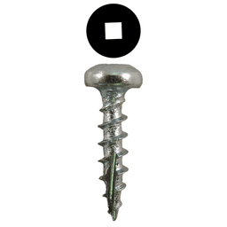 #8 x 5/8" Pan Head Hinge & Drawer Slide Screws, Square Drive Coarse Thread and Type 17 Auger Point, Zinc, Box of 1 Thousand by Quickscrews