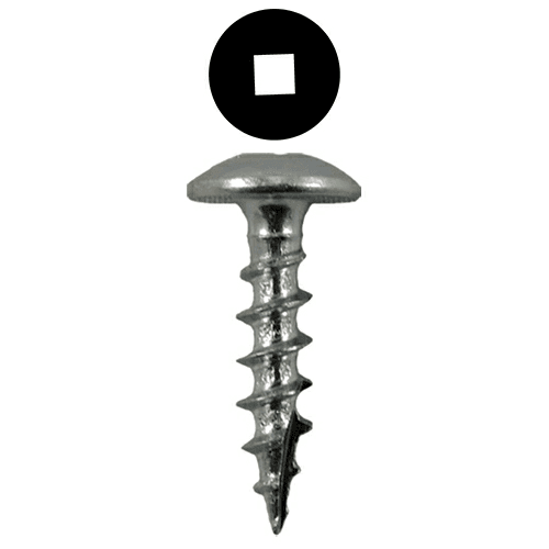 #8 x 5/8" Truss Head Compact Hinge Screws, Square Drive Coarse Thread and Type 17 Auger Point, Zinc, Box of 1 Thousand by Quickscrews