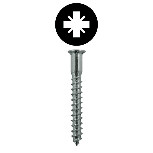 5mm x 40mm Flat Head Confirmat Screw, Pozi Drive Fine Thread with Nibs and Blunt Point, Zinc, Box of 5 Thousand by Wurth
