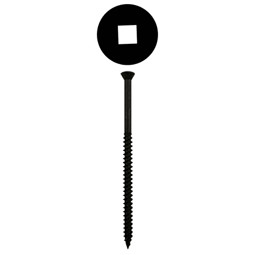 #8 x 3" Trim Head Drywall Screws, Square Drive Twinfast Thread and Twinfast Point, Black, Box of 5 Hundred by Quickscrews