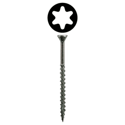 #8 x 1-1/4" Flat Head Assembly Screws, Torx Drive Coarse Thread with Nibs and Type 17 Auger Point, Zinc, Box of 9 Thousand by Quickscrews