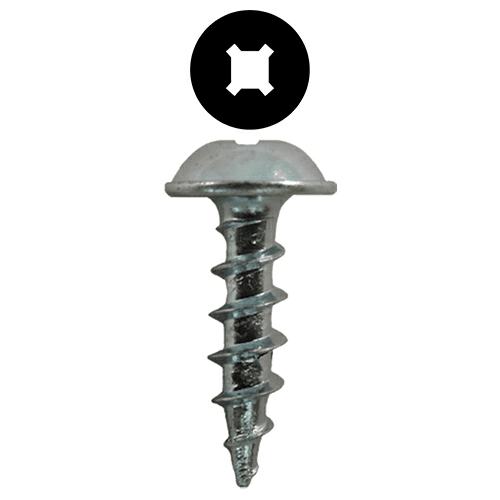 #8 x 5/8" Round Washer Head Compact Hinge Screws, Square/Phillips Drive Coarse Thread and Sharp Point, Zinc, Box of 12 Thousand by Quickscrews