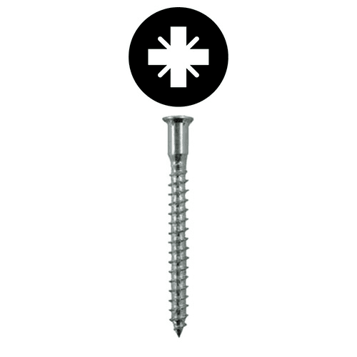 5mm x 50mm Flat Head Confirmat Screw, Pozi Drive Fine Thread with Nibs and Blunt Point, Zinc, Box of Thousand by Wurth