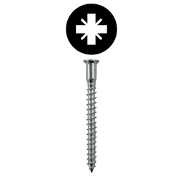 5mm x 50mm Flat Head Confirmat Screw, Pozi Drive Fine Thread with Nibs and Blunt Point, Zinc, Box of Thousand by Wurth