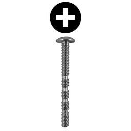 4mm x 61mm Truss Head Machine Screws, Phillips Drive M4 Thread and Blunt Point, Zinc, Box of 2.8 Thousand by Quickscrews