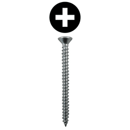 #8 x 2-1/2" Flat Head Hinge Edge Screws, Phillips Drive Fine Thread and Type AB Point, Zinc, Box of 2.5 Thousand by Quickscrews