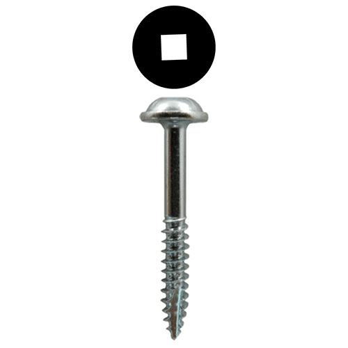 #7 x 1-1/4" Round Washer Head Face Frame/Pocket-Hole Screws, Square Drive Fine Thread and Type 17 Auger Point, Zinc, Box of 8 Thousand by Quickscrews