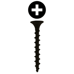 #6 x 1" Bugle Head Drywall Screws, Phillips Drive Coarse Thread and Sharp Point, Black, Box of Hundred by Quickscrews