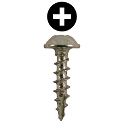 #8 x 3/4" Round Washer Head Compact Hinge Screws, Phillips Drive Coarse Thread and Type 17 Auger Point, Nickel, Box of 10 Thousand by Quickscrews