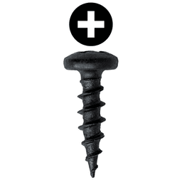 #8 x 5/8" Pan Head Hinge & Drawer Slide Screws, Phillips Drive Coarse Thread and Type 17 Auger Point, Black, Box of 12 Thousand by Quickscrews