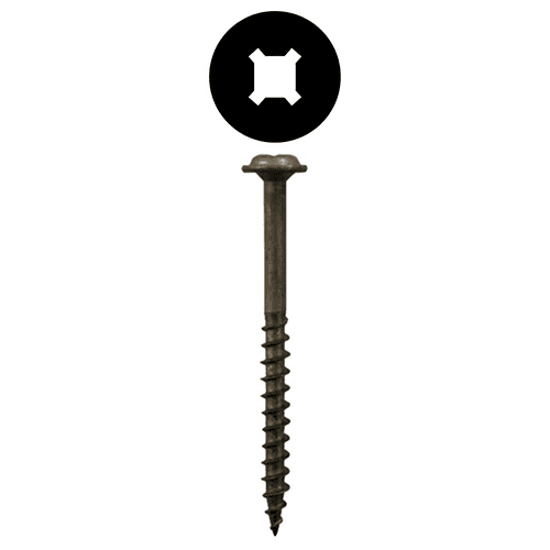 #8 x 3" Round Washer Head Assembly Screws, Square/Phillips Drive Coarse Thread and Sharp Point, Plain, Box of Fifty by Quickscrews