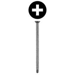 #8 x 3" Flat Head Installation Screws, Phillips Drive Partial Thread and Self Drilling Point, Zinc, Box of 1.25 Thousand by Quickscrews