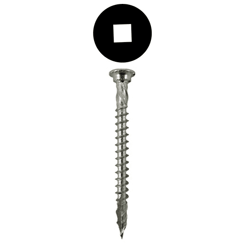 #10 x 4" Funnel Head Assembly Screws, Square Drive Coarse Thread and Type 17 Auger Point, Zinc, Box of 2.5 Hundred by Quickscrews