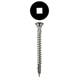 #8 x 3" Funnel Head Assembly Screws, Square Drive Coarse Thread and Type 17 Auger Point, Zinc, Box of Fifty by Quickscrews