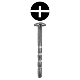 4mm x 61mm Truss Head Machine Screws, Phillips/Slotted Drive M4 Thread and Blunt Point, Zinc, Box of Hundred by Quickscrews