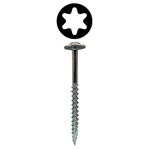 #10 x 3-1/2" Round Washer Head Installation Screws, Torx Drive Coarse Thread and Type 17 Auger Point, Zinc, Box of Thousand by Quickscrews