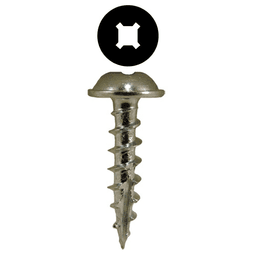 #8 x 5/8" Round Washer Head Compact Hinge Screws, Square/Phillips Drive Coarse Thread and Type 17 Auger Point, Zinc, Box of 12 Thousand by Quickscrews