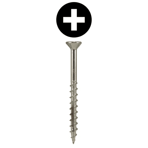 #6 x 1-1/4" Flat Head Assembly Screws, Phillips Drive Coarse Thread with Nibs and Double Auger Point, Zinc, Box of 1 Thousand by Quickscrews
