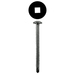 #10 x 4" Round Washer Head Installation Screws, Square Drive Full Thread and SDS-Metal Self-Drilling Point, Box of Thousand by Quickscrews