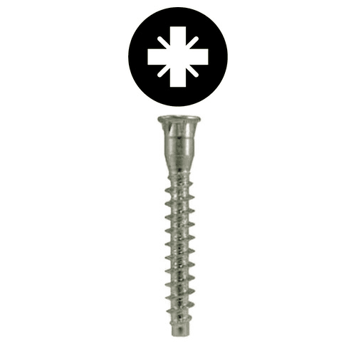 7mm x 50mm Flat Head Confirmat Screw, Pozi Drive Coarse Thread with Nibs and Blunt Point, Zinc, Box of 2 Thousand by Wurth
