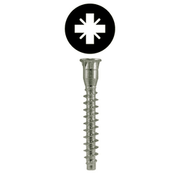 7mm x 50mm Flat Head Confirmat Screw, Pozi Drive Coarse Thread with Nibs and Blunt Point, Zinc, Box of 2 Thousand by Wurth