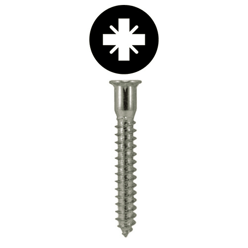 7mm x 50mm Flat Head Confirmat Screw, Pozi Drive Fine Thread with Nibs and Sharp Point, Zinc, Box of Hundred by Wurth