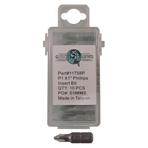 #1 x 1" Phillips Drive Insert Bit (10/Box)