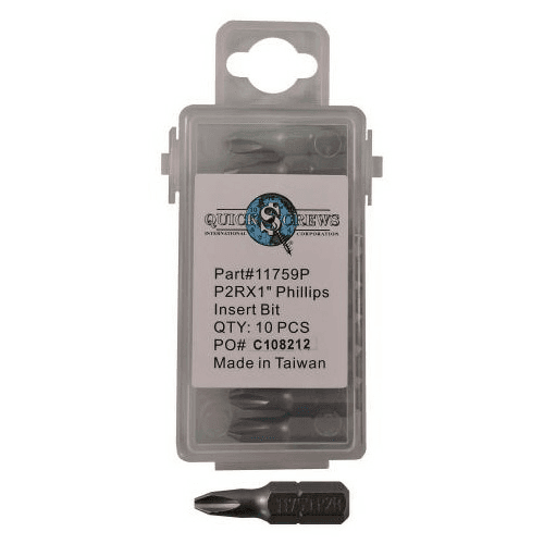#2 x 1" Phillips Drive Reduced Insert Bit (10/Box)
