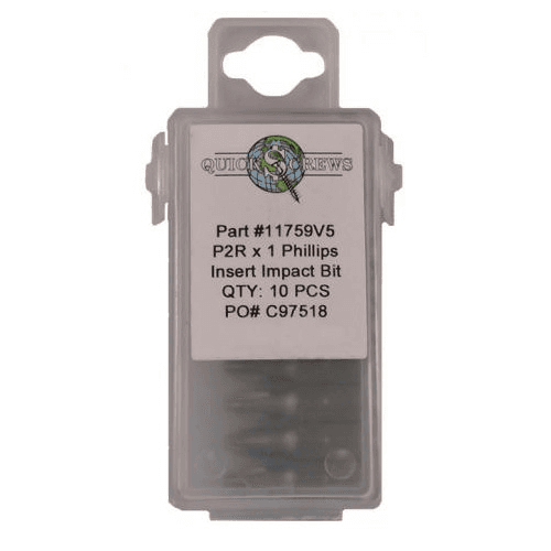 #2 x 1" Phillips Reduced Drive Impact Insert Bit (10/Box)