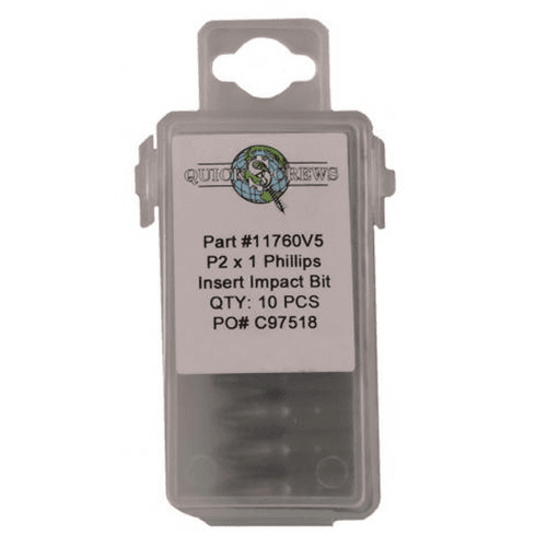 #2 x 1" Phillips Drive Impact Insert Bit (10/Box)