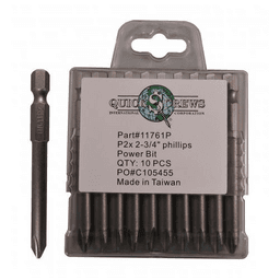 #2 x 2-3/4" Phillips Drive Power Bit (10/Box)