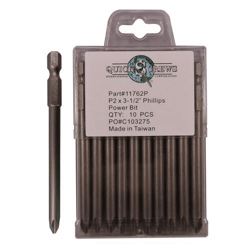 #2 x 3-1/2" Phillips Drive Power Bit (10/Box)