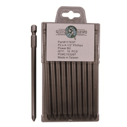 #2 x 4-1/2" Phillips Drive Power Bit (10/Box)