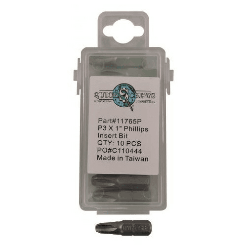 #3 x 1" Phillips Drive Insert Bit (10/Box)