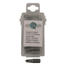 #3 x 1" Phillips Drive Insert Bit (10/Box)