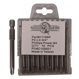 #3 x 2-3/4" Phillips Drive Power Bit (10/Box)