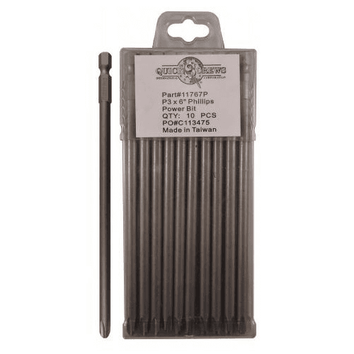 #3 x 6" Phillips Drive Power Bit (10/Box)