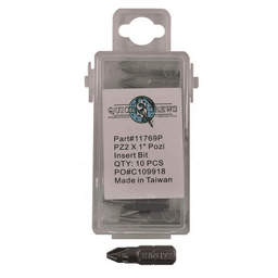 #2 x 1" Pozi Drive Insert Bit (10/Box)