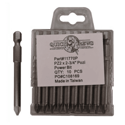 #2 x 2-3/4" Pozi Drive Power Bit (10/Box)