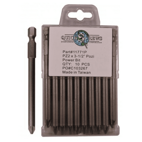 #2 x 3-1/2" Pozi Drive Power Bit (10/Box)