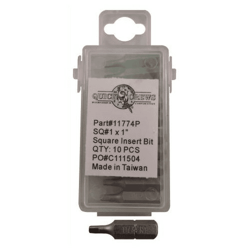 #1 x 1" Square Drive Insert Bit (10/Box)