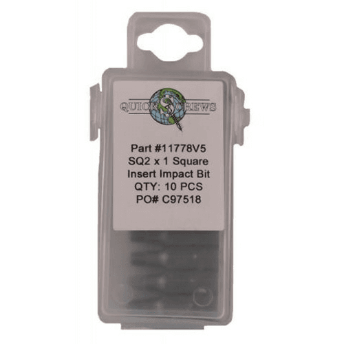 #2 x 1" Square Drive Impact Insert Bit (10/Box)