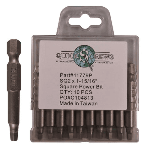 #2 x 1-15/16" Square Drive Power Bit (10/Box)