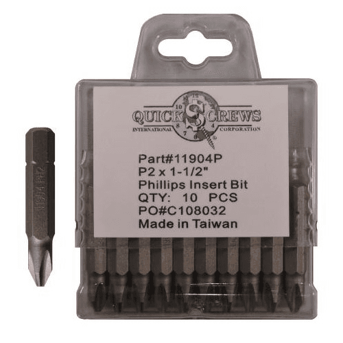 #2 x 1-1/2" Phillips Drive Insert Bit (10/Box)