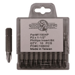 #2 x 1-1/2" Phillips Drive Insert Bit (10/Box)