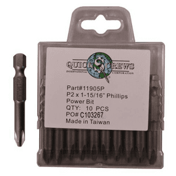 #2 x 1-15/16" Phillips Drive Power Bit (10/Box)