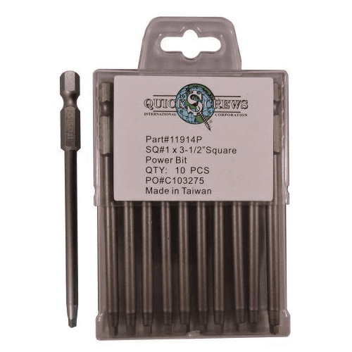 #1 x 3-1/2" Square Drive Power Bit (10/Box)